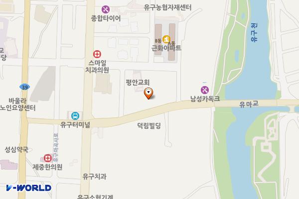 유구터미널 공영주차장 위치 지도 — 충청남도 공주시 유구읍 석남리 300-9