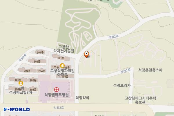 석정온천관광지 주차장 위치 지도 — 전북특별자치도 고창군 고창읍 석정리 721