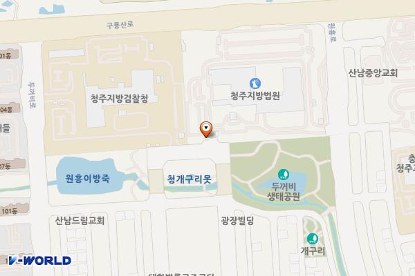 청주지방법원 위치 지도 — 충청북도 청주시 서원구 산남로62번길 51