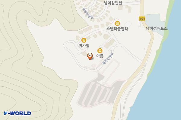 남이섬 어린이집 위치 지도 — 경기도 가평군 가평읍 북한강변로 1007-34