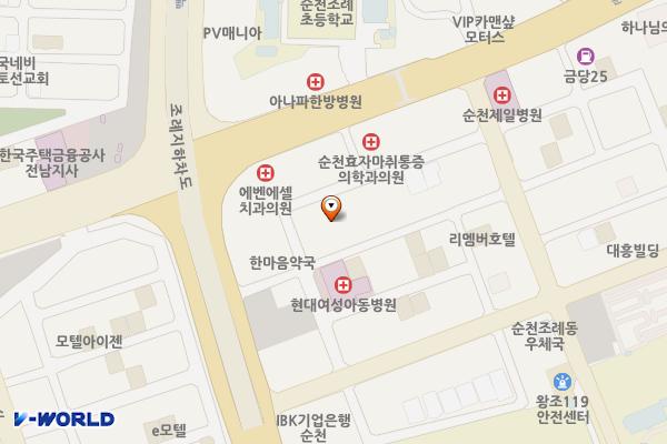 순천 워터피아 위치 지도 — 전남광주통합특별시 순천시 장선배기1길 20