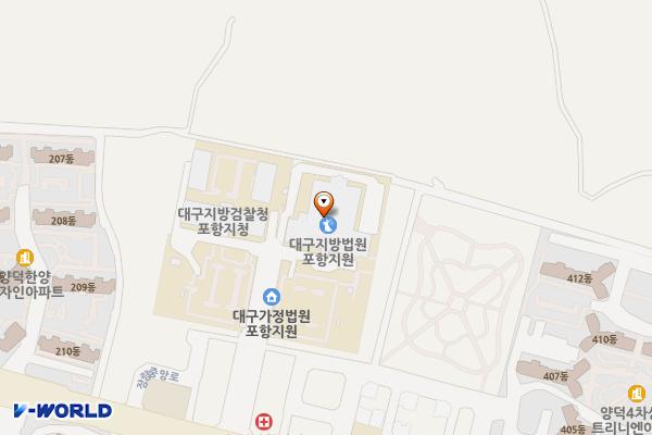 포항 지방법원 위치 지도 — 경상북도 포항시 북구 법원로 181