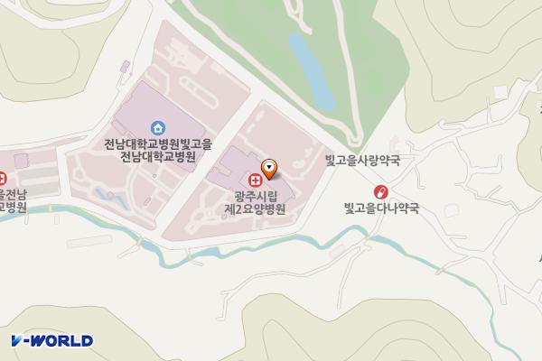 광주 시립제2요양병원 위치 지도 — 전남광주통합특별시 남구 덕남길 100