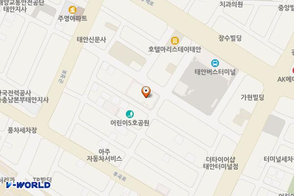 태안 터미널 뒤 휘트니스 옆 주차장 위치 지도 — 충청남도 태안군 태안읍 남문리 705-6