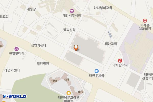 태안 우체국 뒤 주차장 위치 지도 — 충청남도 태안군 태안읍 시장2길 12