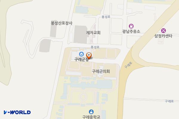 구례군청 주차장 위치 지도 — 전남광주통합특별시 구례군 구례읍 봉성로 1