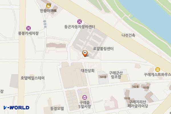 구례군 5일시장(우수저류) 위치 지도 — 전남광주통합특별시 구례군 구례읍 5일시장작은길 23