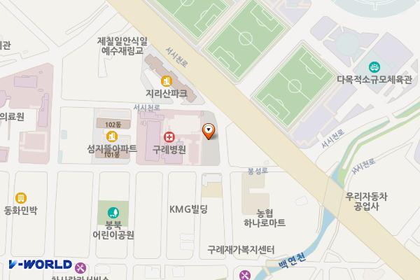 구례병원 옆 주차타워 위치 지도 — 전남광주통합특별시 구례군 구례읍 동편제길 2
