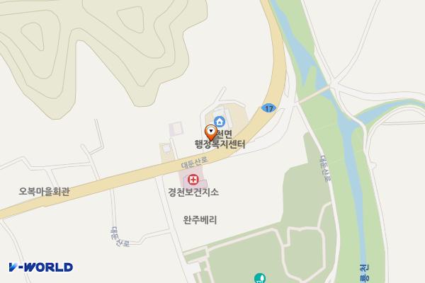 경천면 행정복지센터 위치 지도 — 전북특별자치도 완주군 경천면 대둔산로 259