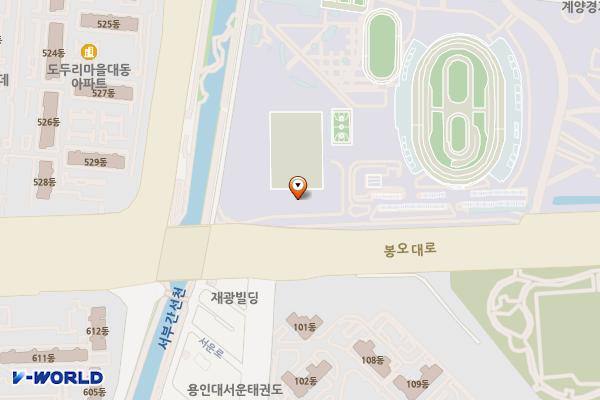 인천 계양경기장 위치 지도 — 인천광역시 계양구 봉오대로 855