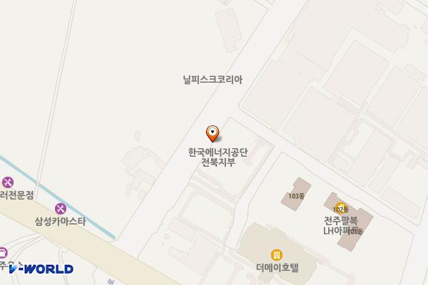 전라북도경제통상진흥원 위치 지도 — 전북특별자치도 전주시 덕진구 팔과정로 164