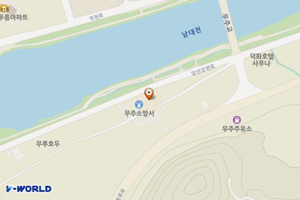 무주소방서 위치 지도 — 전북특별자치도 무주군 무주읍 당산강변로 126