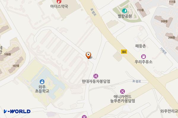 화성 공구유통밸리상가 위치 지도 — 경기도 화성시 효행구 봉담읍 와우안길 109