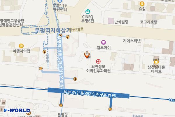 인천 부평대아지하도상가 위치 지도 — 인천광역시 부평구 광장로 지하30