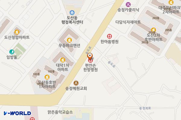 광주 도산동우진타워 위치 지도 — 전남광주통합특별시 광산구 송도로 150