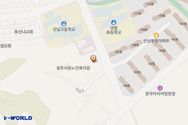 청주 산남리더스타운 위치 지도 — 충청북도 청주시 서원구 원흥로 17