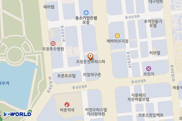 청주 오창로하스파 위치 지도 — 충청북도 청주시 청원구 오창읍 중심상업로 39