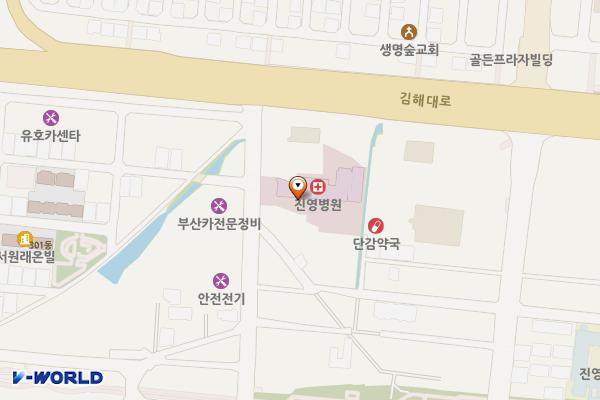 김해 진영병원 위치 지도 — 경상남도 김해시 진영읍 김해대로334번길 9