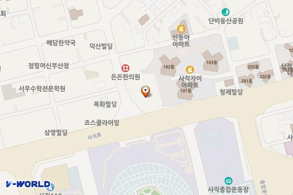 부산 삼정자이언츠파크 위치 지도 — 부산광역시 동래구 사직북로 4