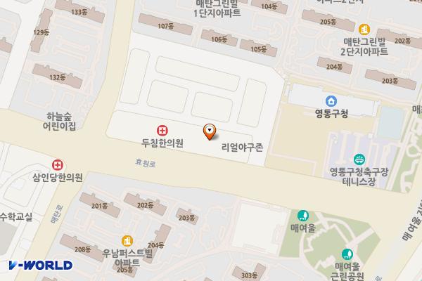 수원 영통밀레니엄프라자 위치 지도 — 경기도 수원시 영통구 효원로 393