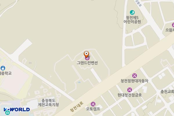제천 그랜드컨벤션 위치 지도 — 충청북도 제천시 청전대로 51