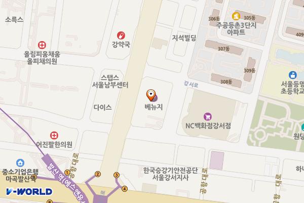 강서 더베뉴지서울 위치 지도 — 서울특별시 강서구 강서로 388