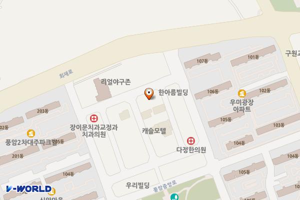 광주 유준다이아호텔 위치 지도 — 전남광주통합특별시 서구 풍암1로21번길 9-22