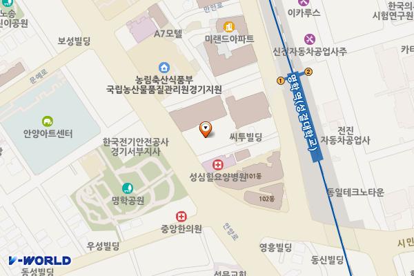 안양 웨딩그룹위더스 위치 지도 — 경기도 안양시 만안구 안양로 104
