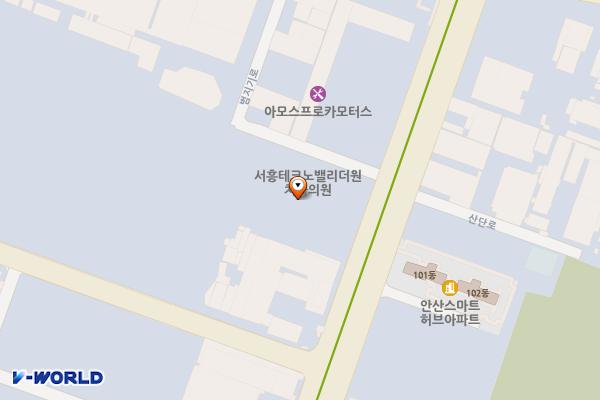 안산 서흥테크노밸리지식산업센터 위치 지도 — 경기도 안산시 단원구 산단로 107