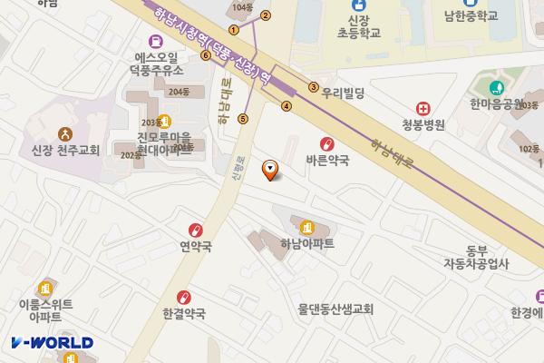 하남 동화건설주차빌딩 위치 지도 — 경기도 하남시 신평로 84