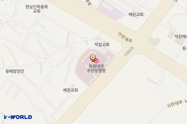 원광대학교 전주한방병원 위치 지도 — 전북특별자치도 전주시 덕진구 가련산로 99
