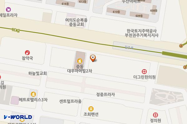 부천 코스모폴리탄 위치 지도 — 경기도 부천시 원미구 길주로 272