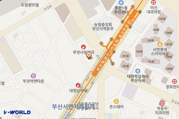 부산 이비스앰배서더부산시티센터점 위치 지도 — 부산광역시 부산진구 중앙대로 777