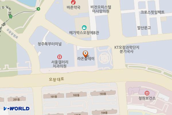 청주 오창프라자1 위치 지도 — 충청북도 청주시 청원구 오창읍 중심상업로 7