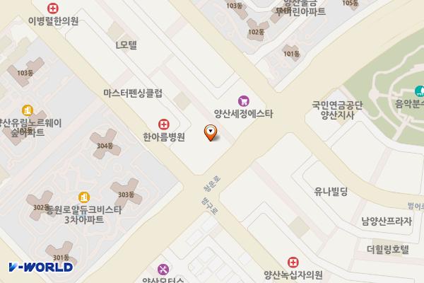 양산 본바른병원 위치 지도 — 경상남도 양산시 물금읍 청운로 343