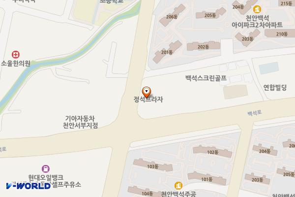 천안 정석프라자2차 위치 지도 — 충청남도 천안시 서북구 한들2로 8
