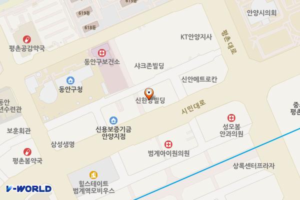 BYC 평촌점 위치 지도 — 경기도 안양시 동안구 시민대로 199