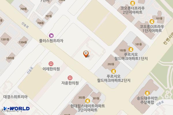 송도 더제니스 위치 지도 — 인천광역시 연수구 신송로 154