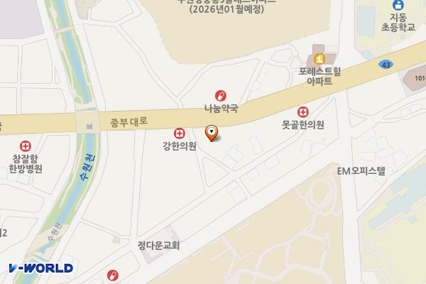 수원 건우까사미타워 위치 지도 — 경기도 수원시 팔달구 중부대로 44