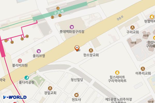 구리 KB손해보험빌딩 위치 지도 — 경기도 구리시 경춘로 260