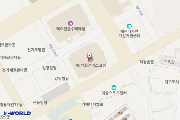 NC아울렛 대구엑스코점 위치 지도 — 대구광역시 북구 유통단지로14길 22
