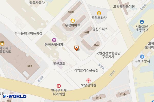 구로 일이삼전자타운3동 위치 지도 — 서울특별시 구로구 중앙로1길 36