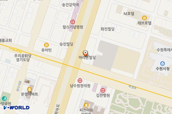 수원 마라톤빌딩 위치 지도 — 경기도 수원시 팔달구 경수대로 420