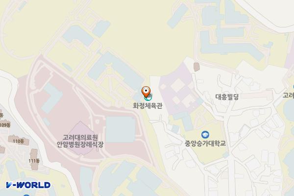 고려대학교 화정체육관 위치 지도 — 서울특별시 성북구 개운사2길 48
