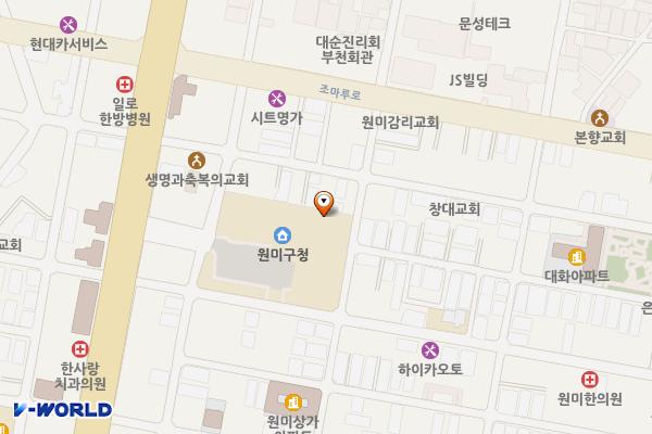 원미구청 부설주차장 위치 지도 — 경기도 부천시 원미구 부천로136번길 27