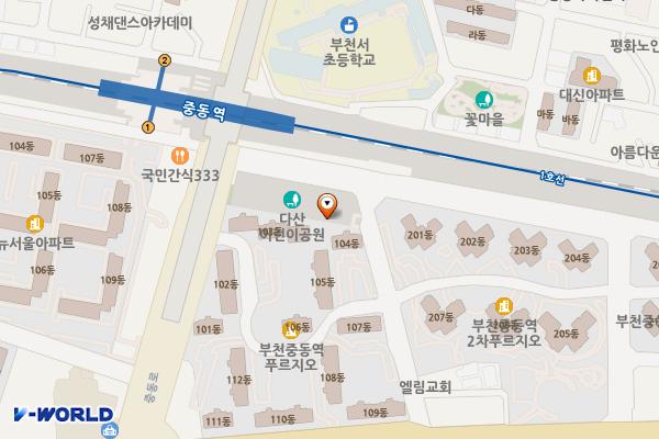 다산공원 공영주차장 위치 지도 — 경기도 부천시 소사구 경인로101번길 45