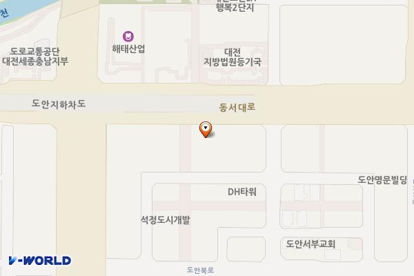 대전 힐스테이트도안2차7블럭오피스텔 위치 지도 — 대전광역시 유성구 동서대로656번길 16-12