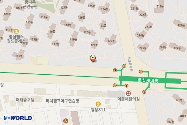 잠실 파인애플상가 위치 지도 — 서울특별시 송파구 올림픽로 119