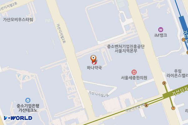 금천 현대테라타워가산지식산업센터 위치 지도 — 서울특별시 금천구 가산디지털2로 144