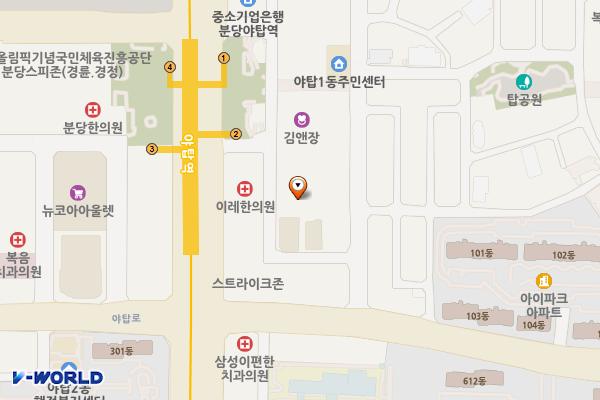 야탑 글라스타워 위치 지도 — 경기도 성남시 분당구 성남대로916번길 11
